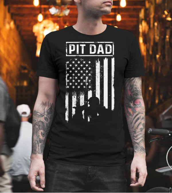 Pit Dad American Flag Pitbull Dad 4th of July T-Shirt Pit Dad American Flag Pitbull Dad 4th of July T-Shirt