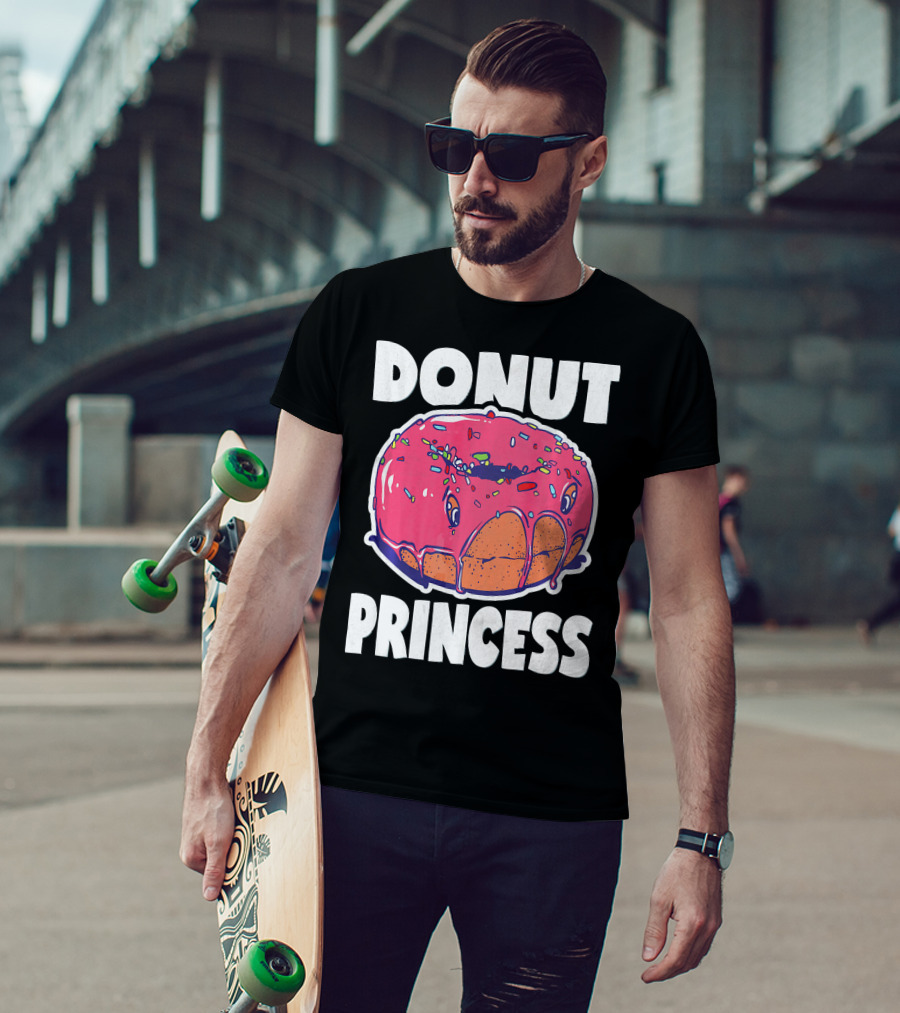 Donut Princess Vintage Baked Fried Cake Pink Sprinkles Fun T-Shirt
