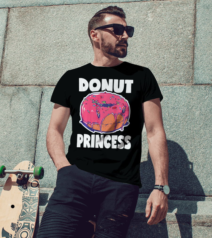 Donut Princess Vintage Baked Fried Cake Pink Sprinkles Fun T-Shirt
