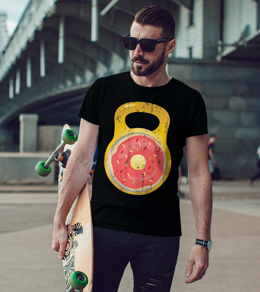 Funny Fitness Donut Kettlebell Doughnut T-Shirt