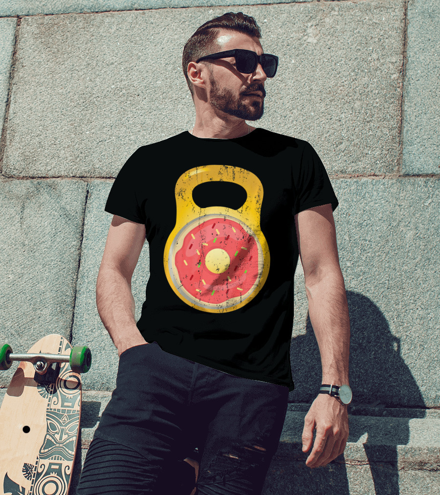Funny Fitness Donut Kettlebell Doughnut T-Shirt