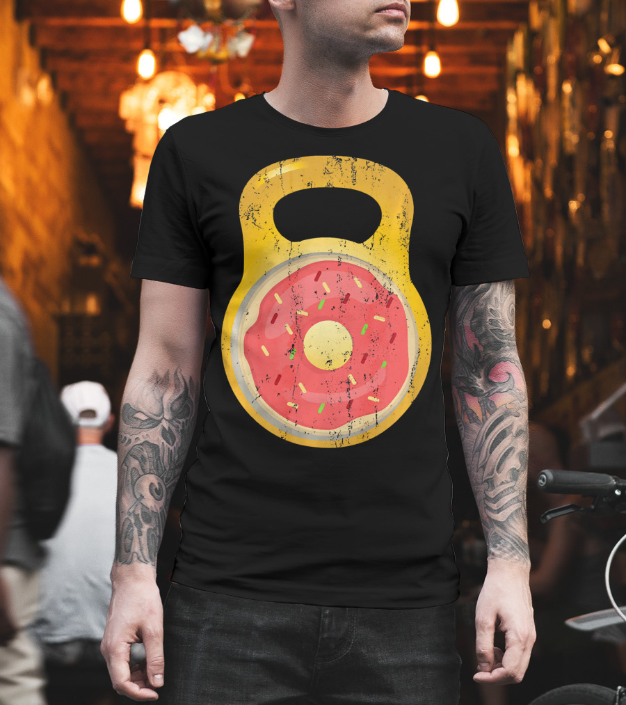 Funny Fitness Donut Kettlebell Doughnut T-Shirt