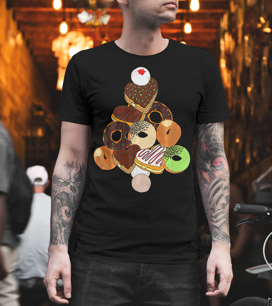 Christmas Tree Made Of Festive Holiday Donuts T-Shirt