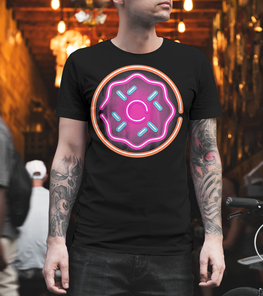 Retro Neon Doughnut Food Sign for Donut Lover T-Shirt