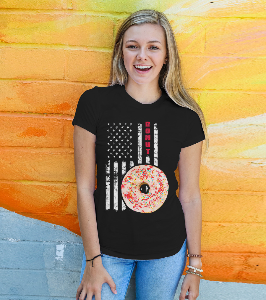 American Flag Donut USA Bakery Goods Donut T-Shirt