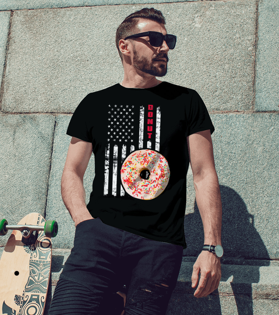 American Flag Donut USA Bakery Goods Donut T-Shirt