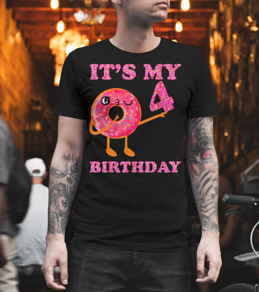 It's My 4 Birthday Fun Kids Sweet Donut T-Shirt