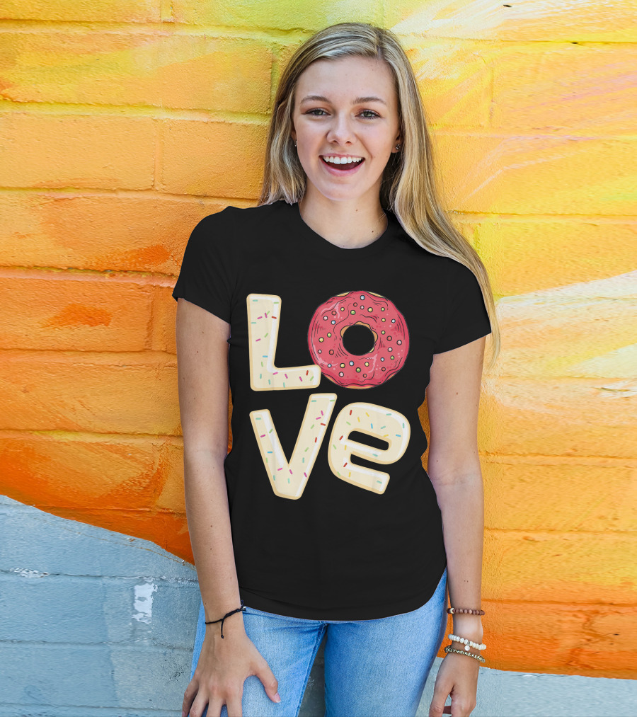 Funny I Love Bagel Donuts Sprinkled Love T-Shirt