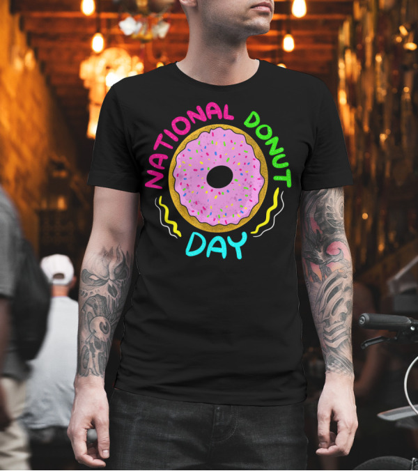 National Donut Day Cool Sweet Tooth Party Celebration with Sprinkles T-Shirt National Donut Day Cool Sweet Tooth Party Celebration with Sprinkles T-Shirt