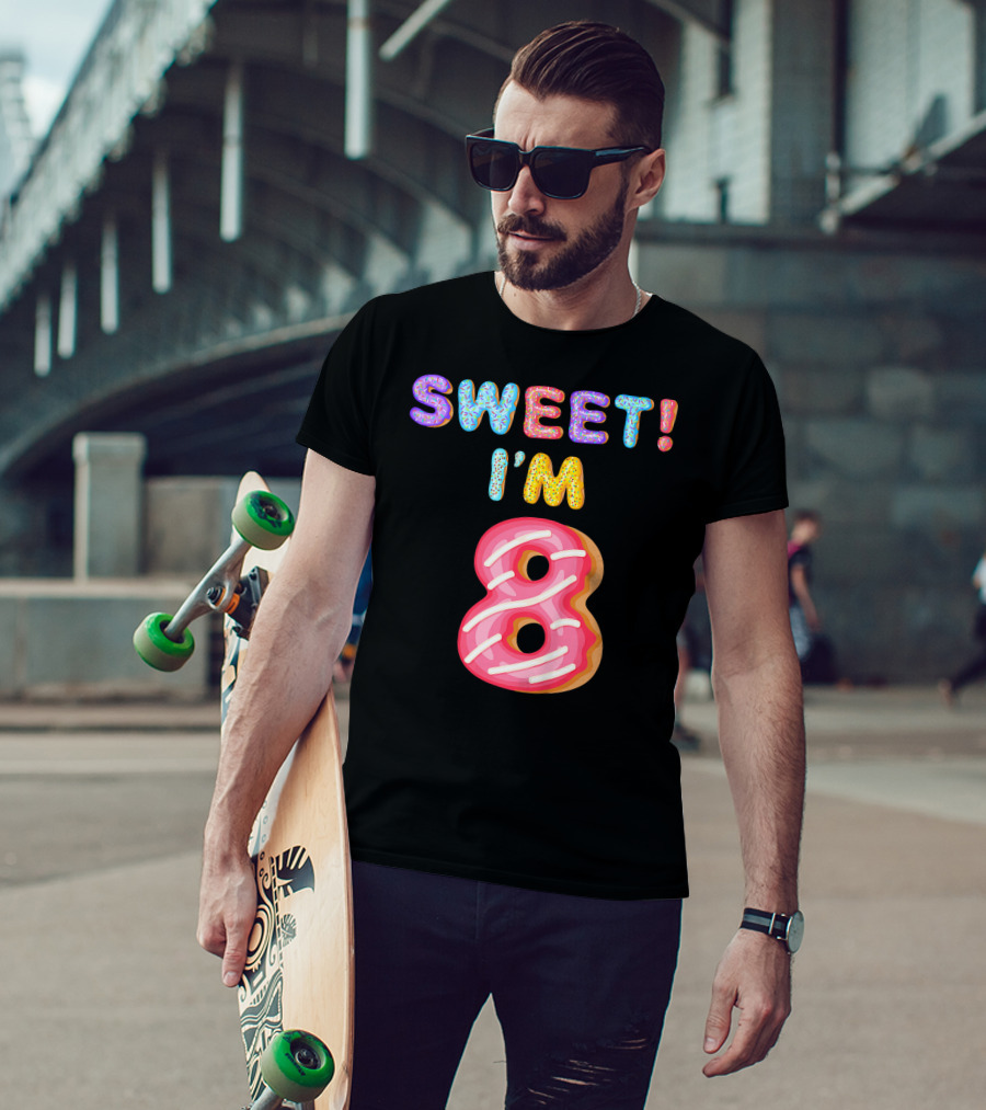 Sweet I'm 8 Birthday Kids Girls T-Shirt