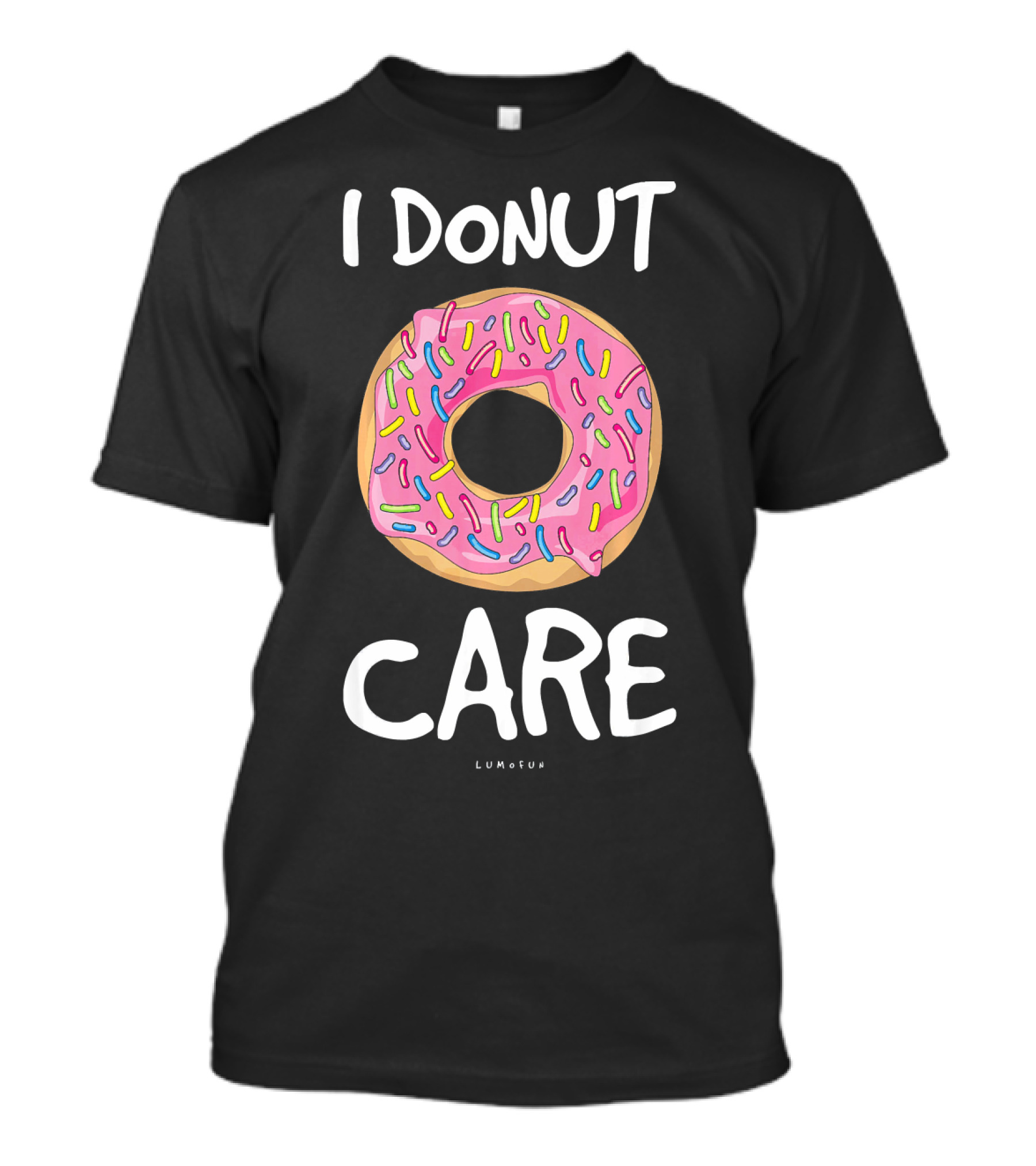 Funny Donut I Donut Care Pink Frosted Sprinkles Lumolun T-Shirt