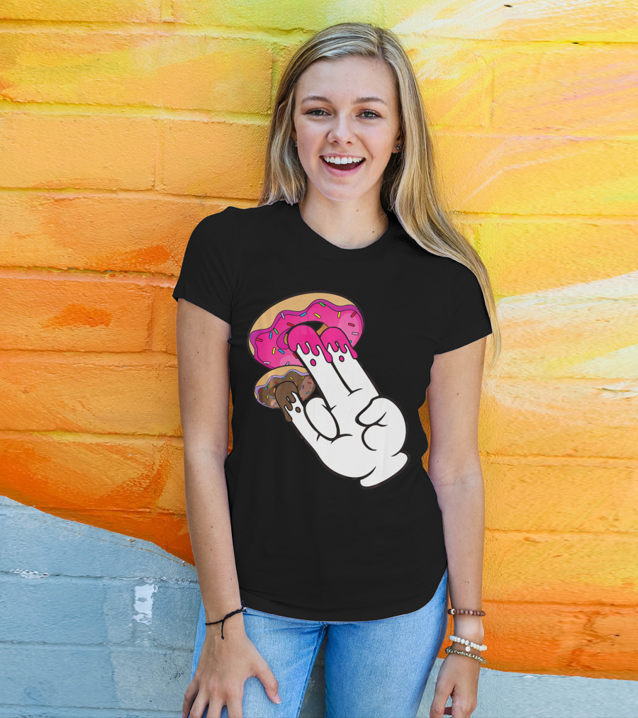 Funny Donuts With The Shocker Hand Gesture And Sprinkled Frosting T-Shirt