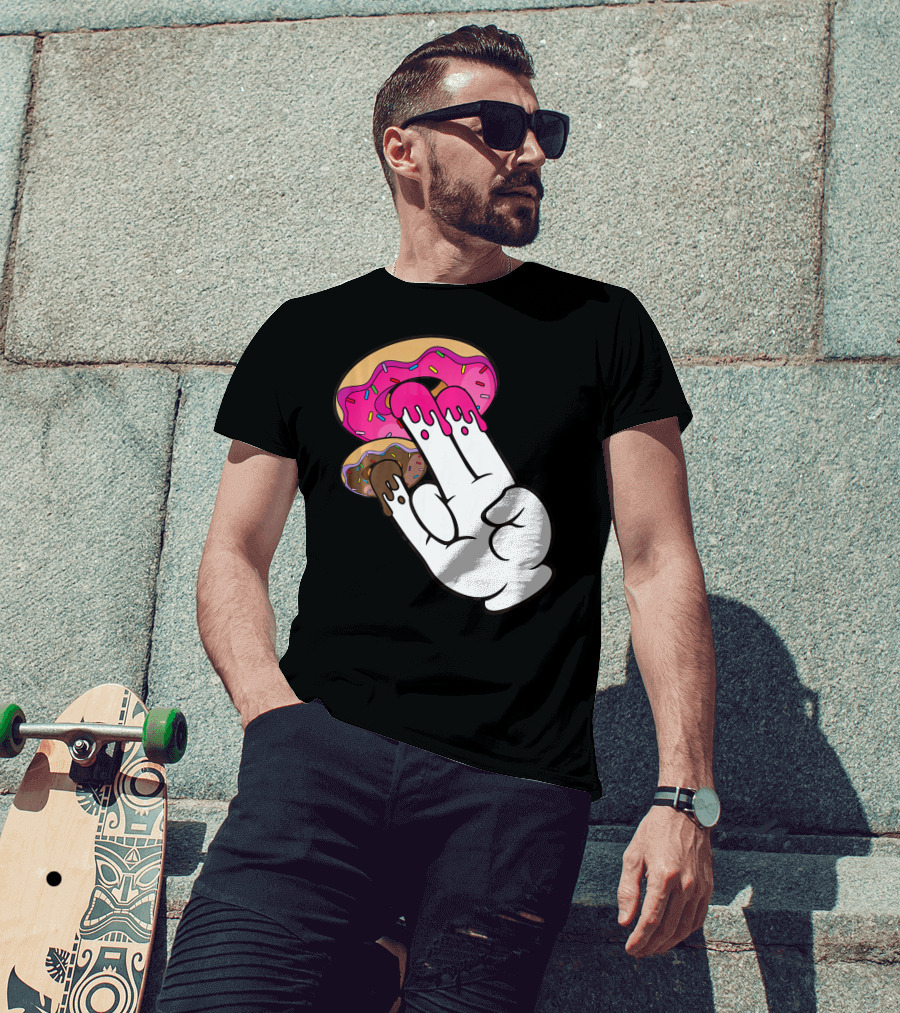 Funny Donuts With The Shocker Hand Gesture And Sprinkled Frosting T-Shirt