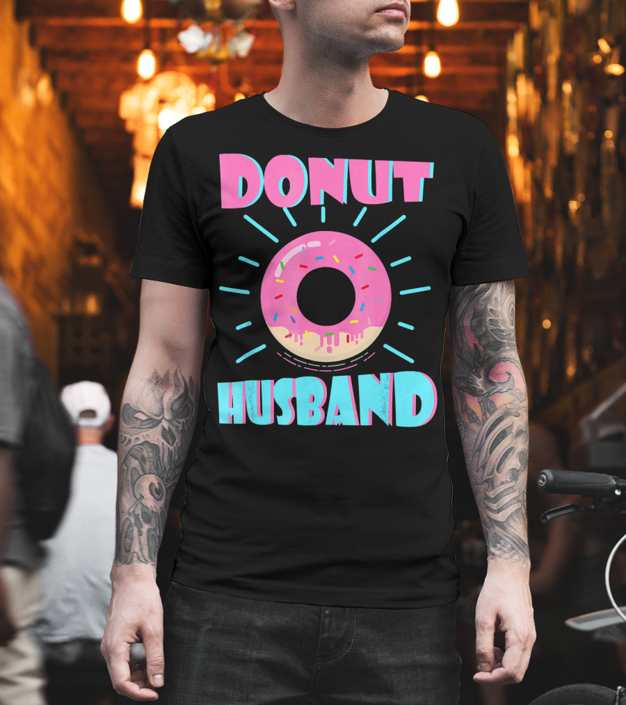 Donut Husband Pink Frosted Donut With Sprinkles T-Shirt