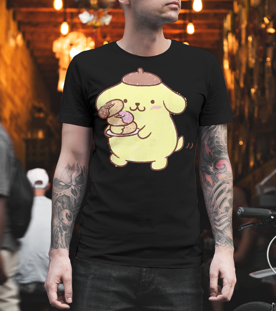 Pompompurin Enjoying Sweet Donuts T-Shirt