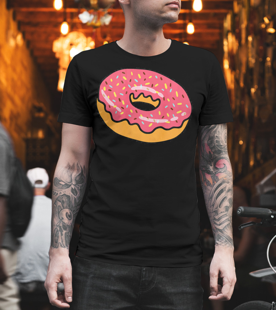 Pink Frosted Donut With Sprinkles T-Shirt