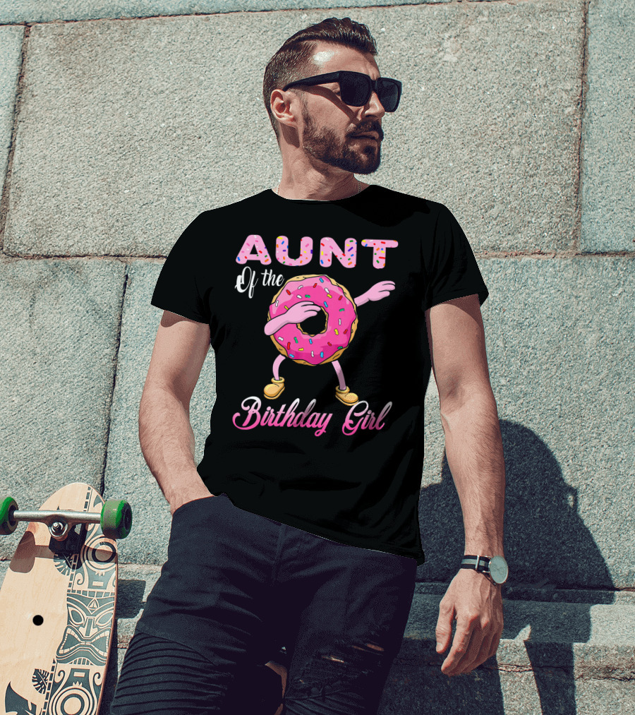 Aunt Of The Birthday Girl Donut Dab T-Shirt