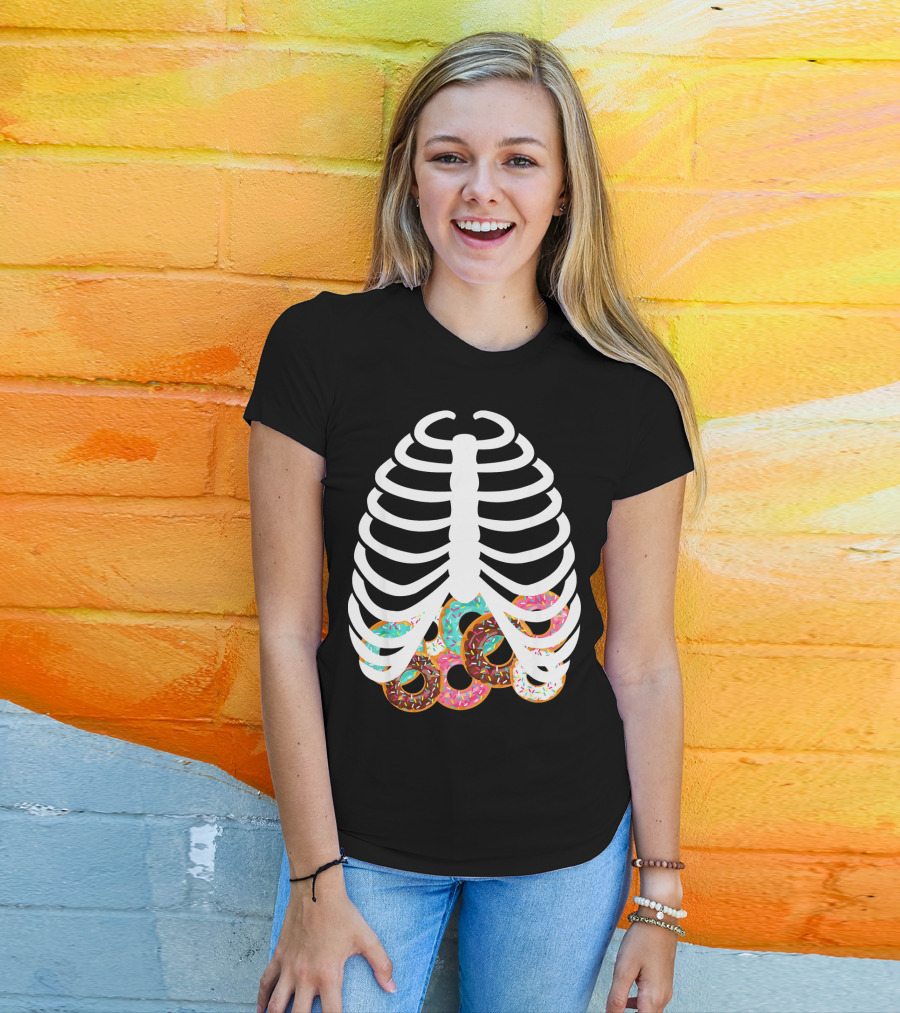 Halloween Adult Kids Rib Bone Donut Food Costume T-Shirt