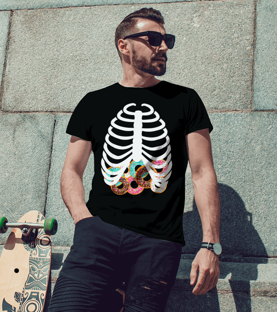 Halloween Adult Kids Rib Bone Donut Food Costume T-Shirt