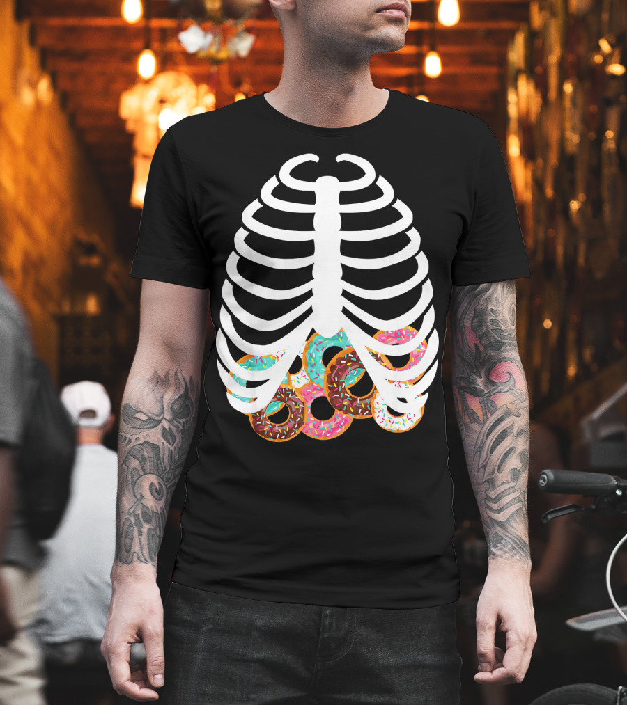 Halloween Adult Kids Rib Bone Donut Food Costume T-Shirt