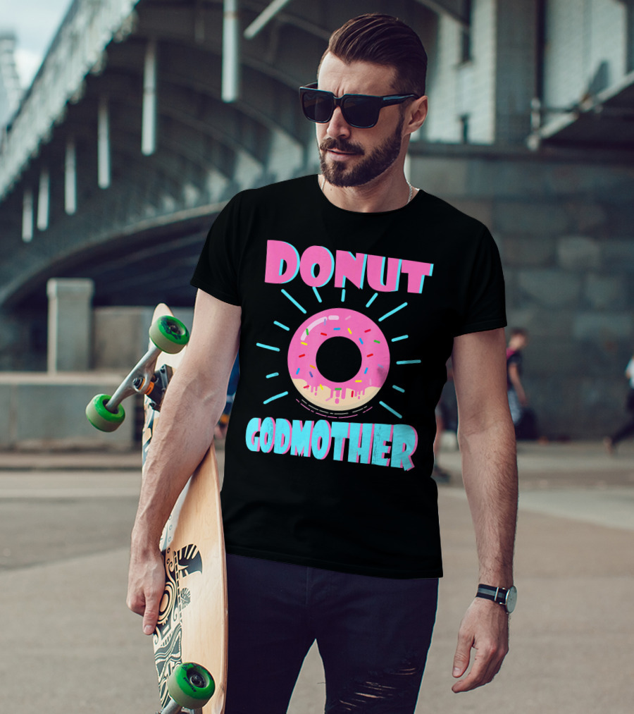 Donut Godmother Pink Frosted Donut With Sprinkles T-Shirt