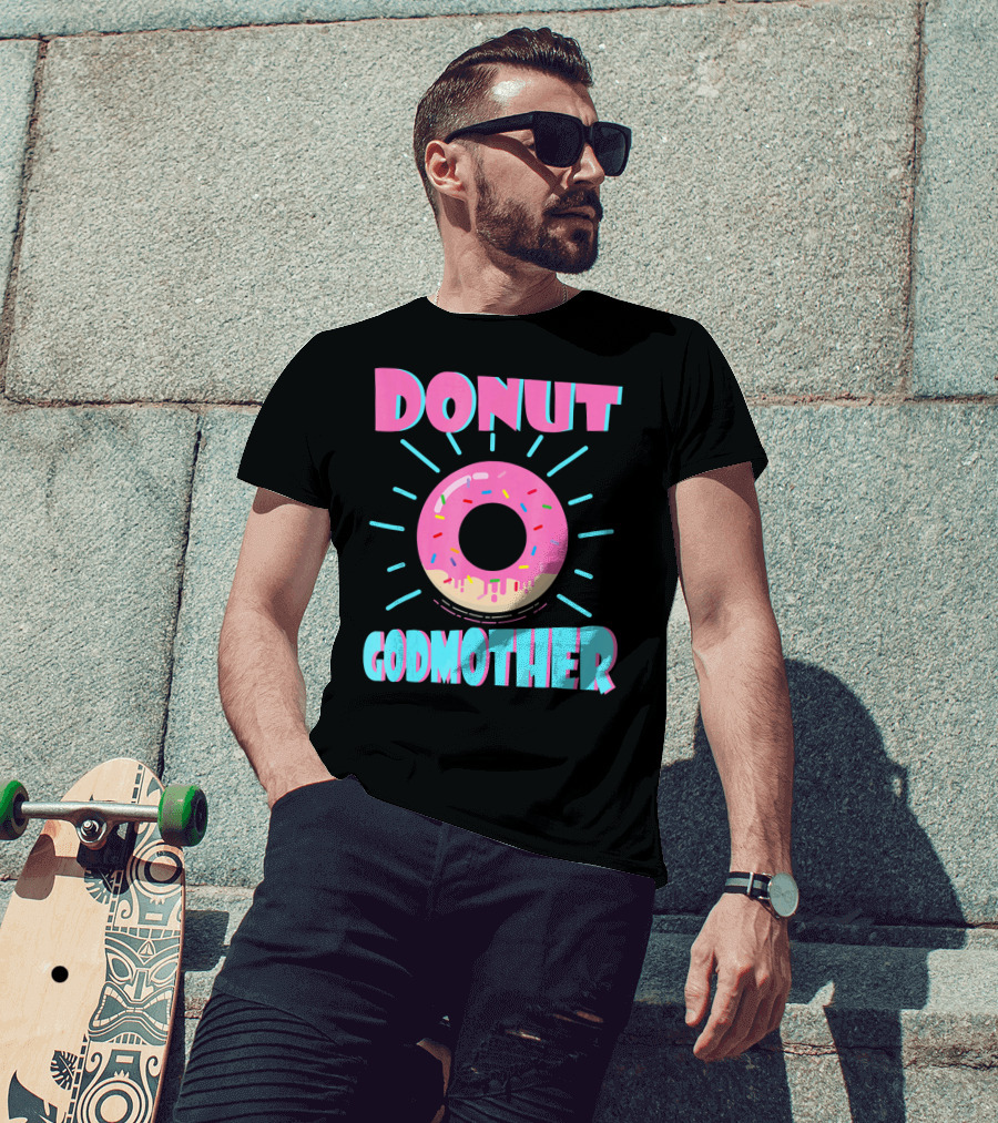 Donut Godmother Pink Frosted Donut With Sprinkles T-Shirt