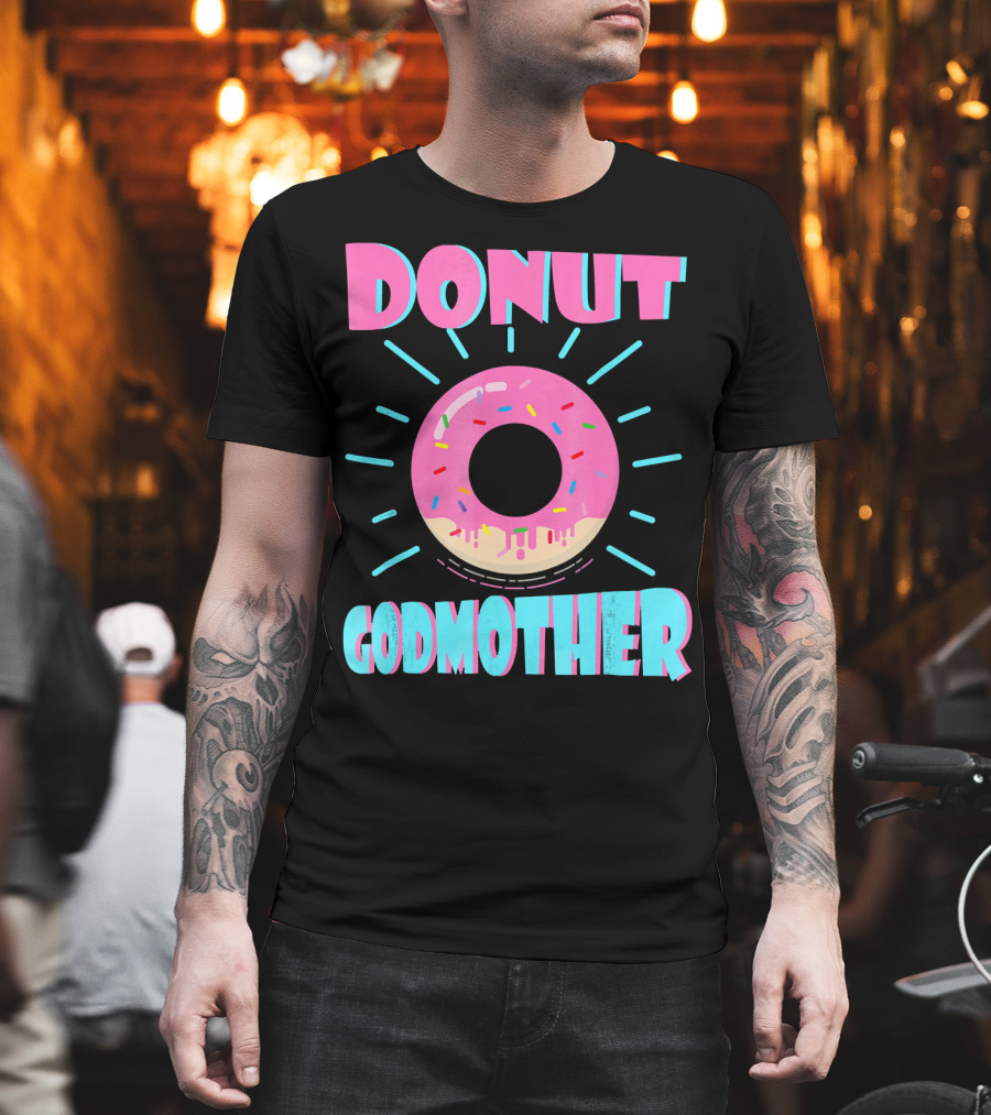 Donut Godmother Pink Frosted Donut with Sprinkles T-Shirt
