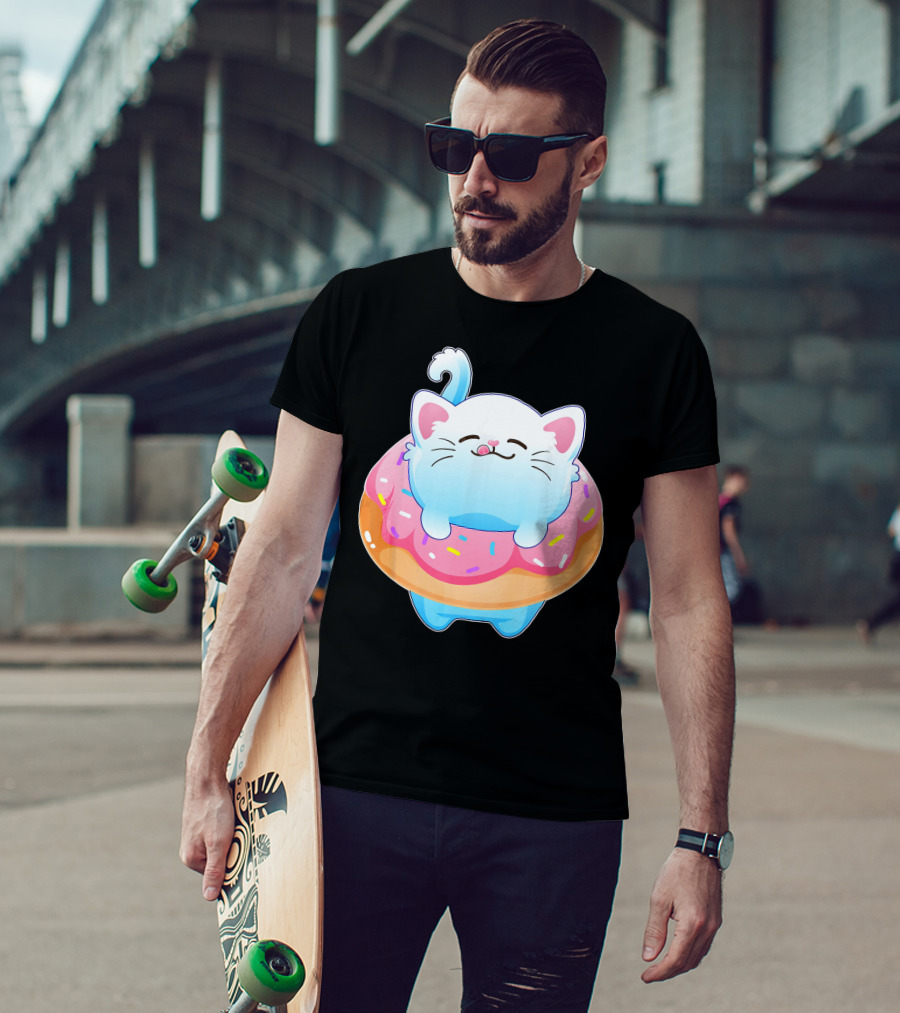 Donut Cat Kitty Lovers Sprinkled Sweet Treat Feline Delight T-Shirt