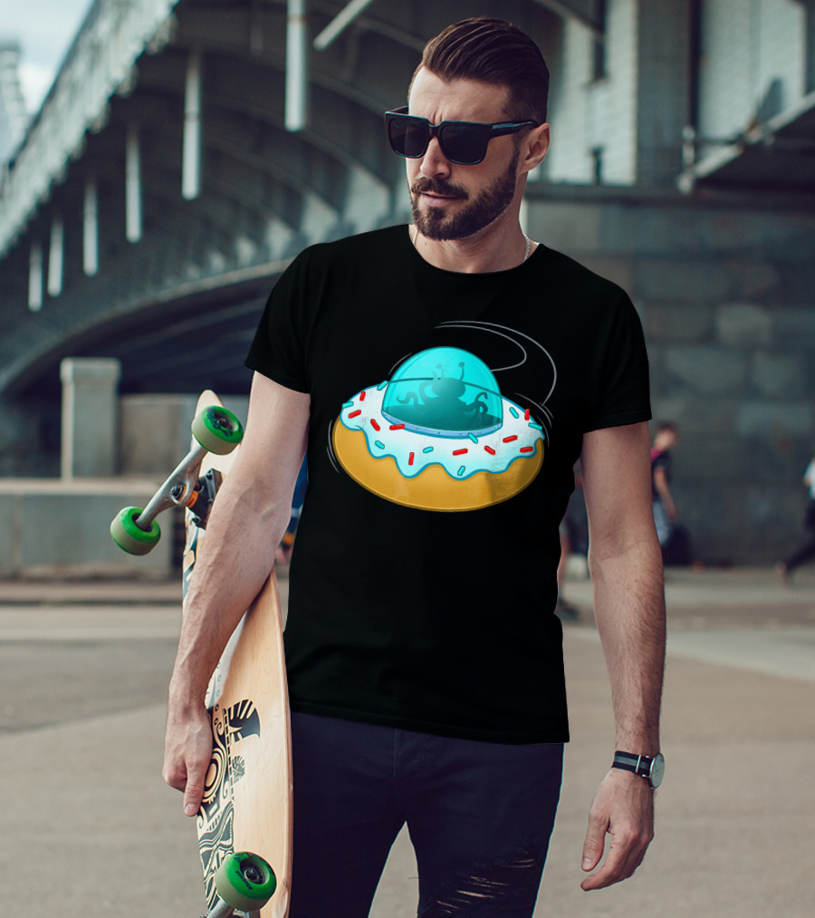 Funny UFO Donut With Cute Alien Sprinkles T-Shirt