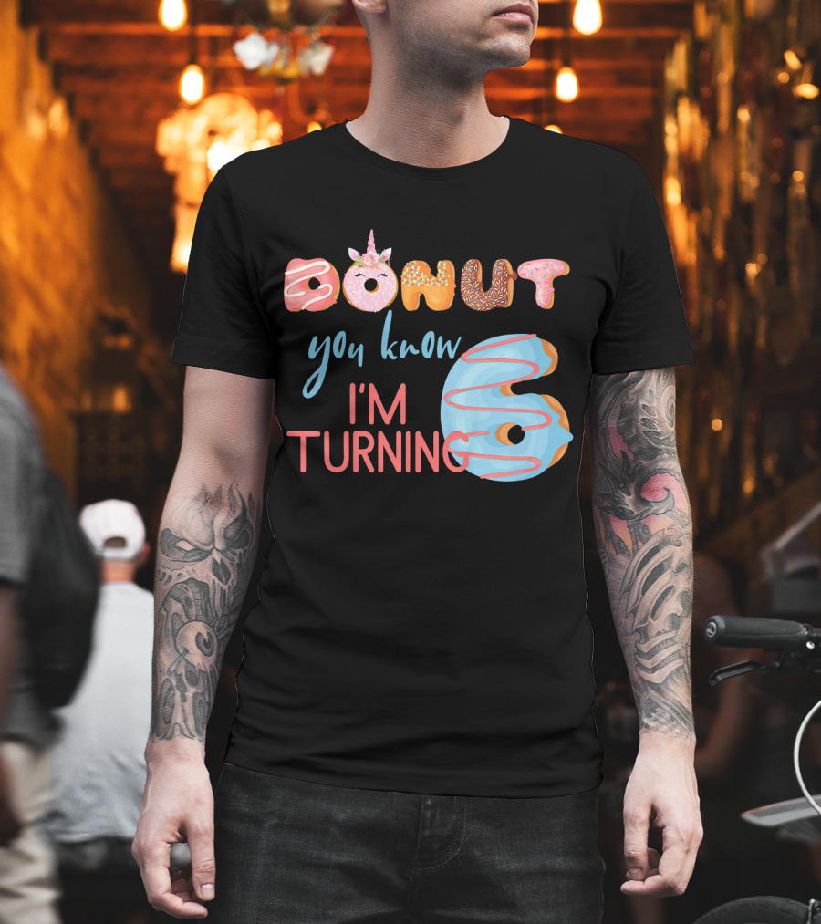 Donut You Know I'm Turning 6 Unicorn Kids Birthday T-Shirt