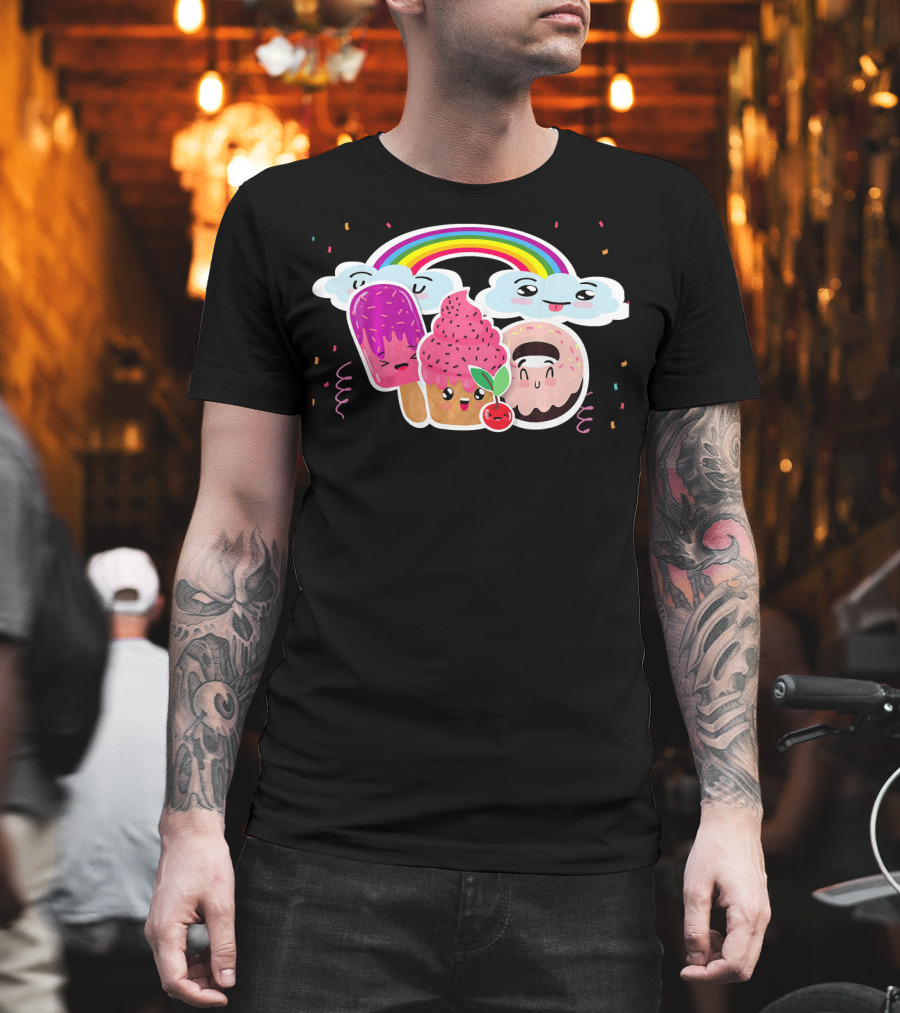 Funneh Cute Kids Halloween Ice Cream Love Rainbow Clouds Magic T-Shirt