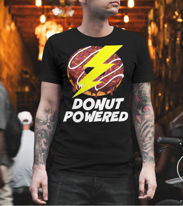 Donut Powered Lightning Bolt Donut with Sprinkles T-Shirt Donut Powered Lightning Bolt Donut with Sprinkles T-Shirt