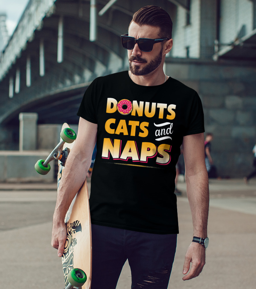Donuts Cats And Naps Funny Cute Donuts Cats T-Shirt