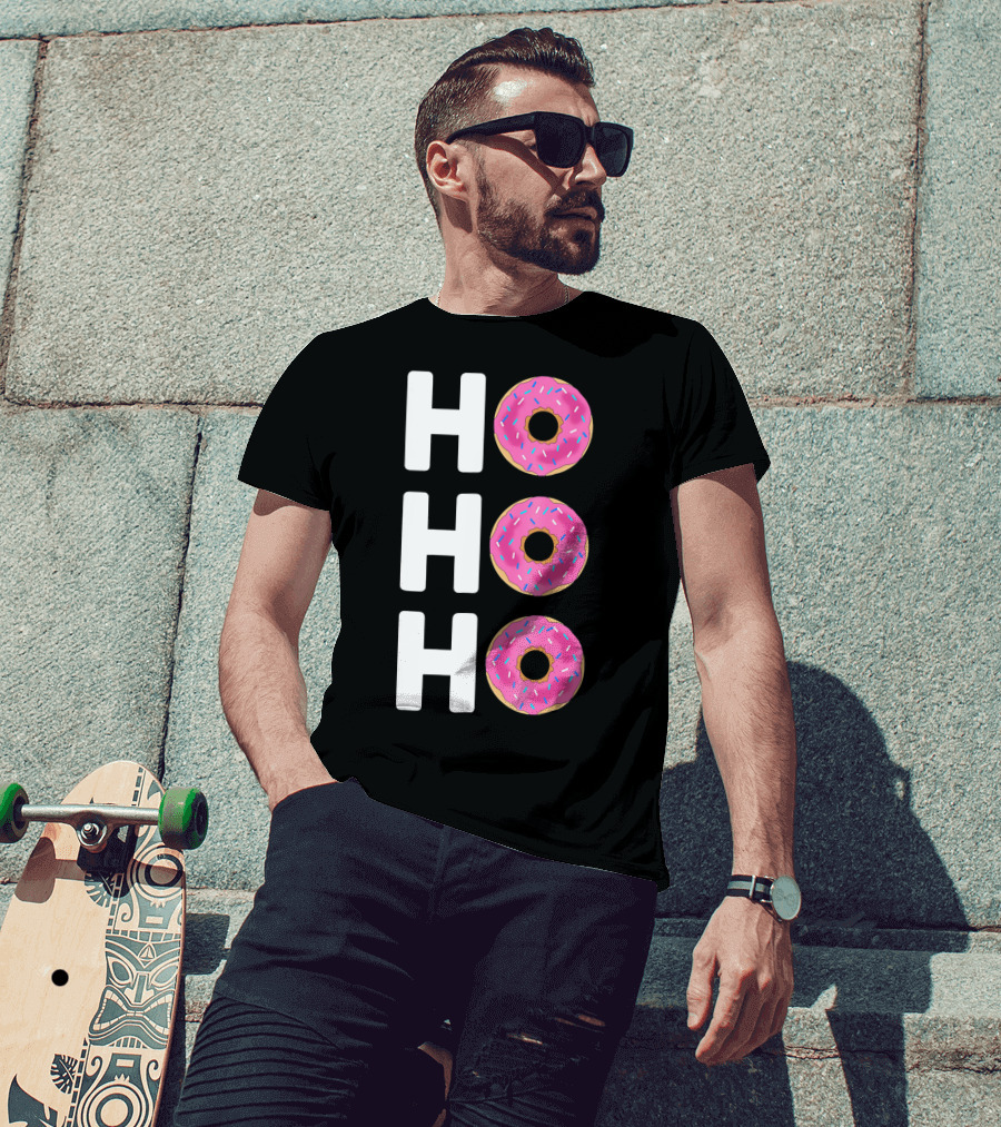 HO HO HO Funny Christmas Donut T-Shirt