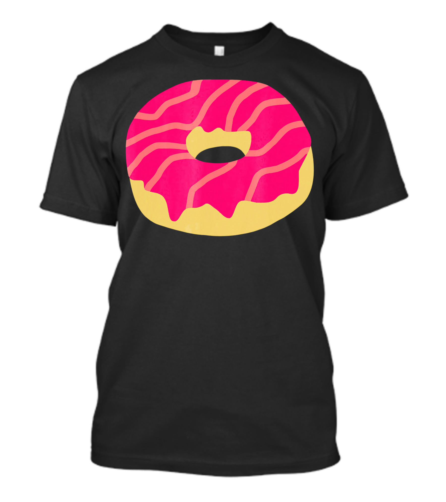 Donut With Pink Glaze And Vibrant Stripes T-Shirt