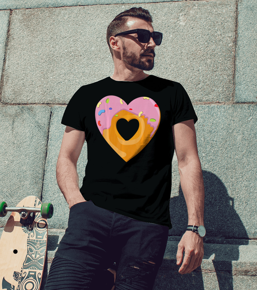 Donut Heart Cute Donut Heart WomenYouth Va T-Shirt
