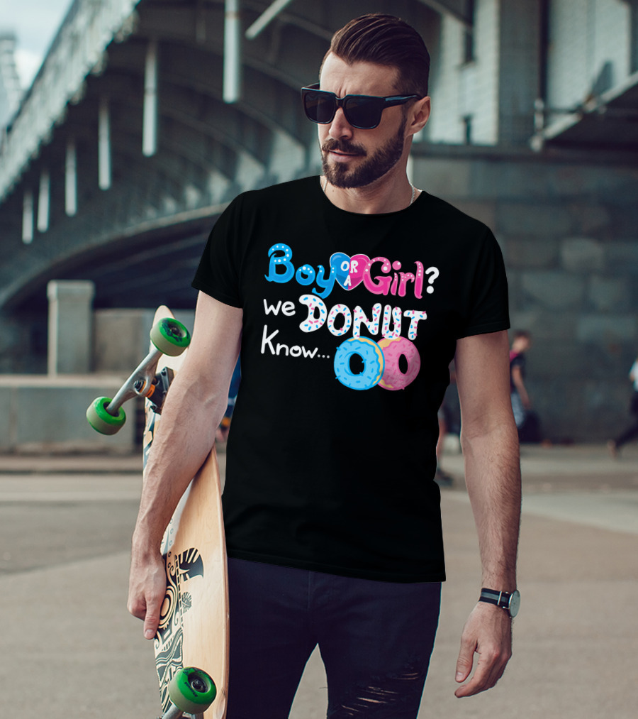 Boy Or Girl We Donut Know Gender Reveal Family Fun T-Shirt