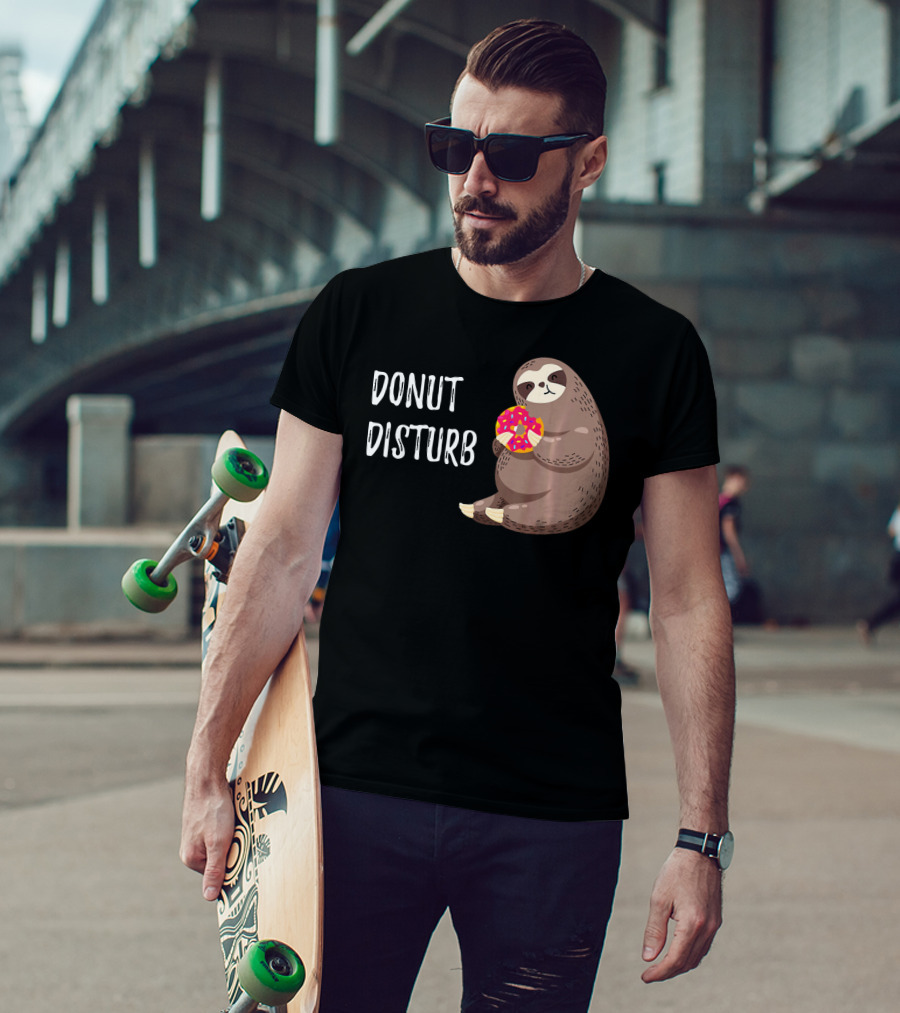 Donut Disturb Cute Sloth Eating A Donut T-Shirt