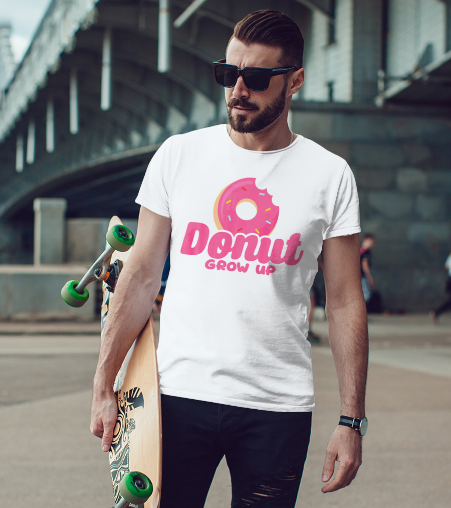 Donut Grow Up Funny Birthday Donut T-Shirt