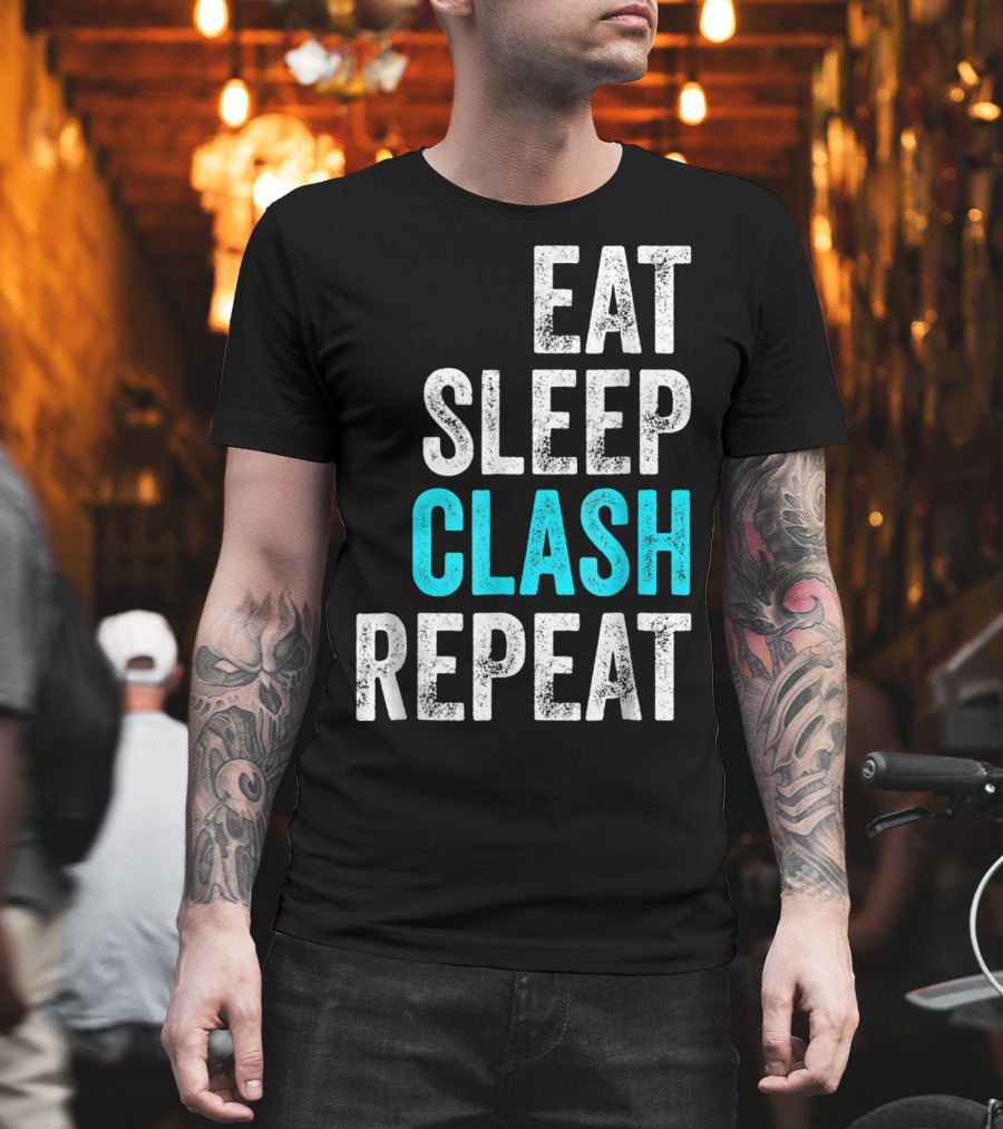 Mens Gaming Clan Eat Sleep Clash Repeat T-Shirt