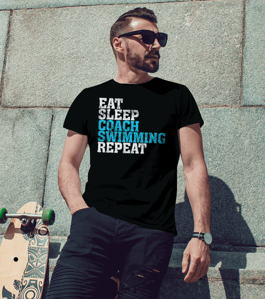 Eat Sleep Coach Swimming Repeat T-Shirt