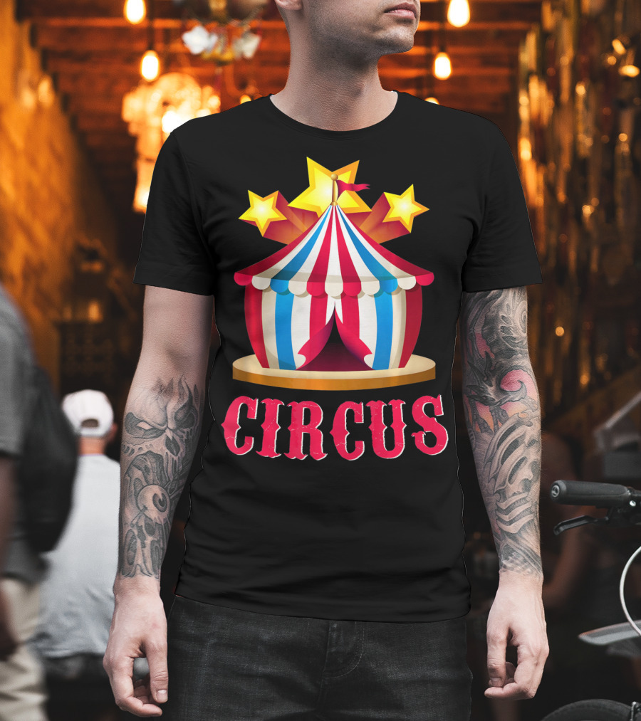 Circus Tent Emoticon With Stars Event Sta T-Shirt