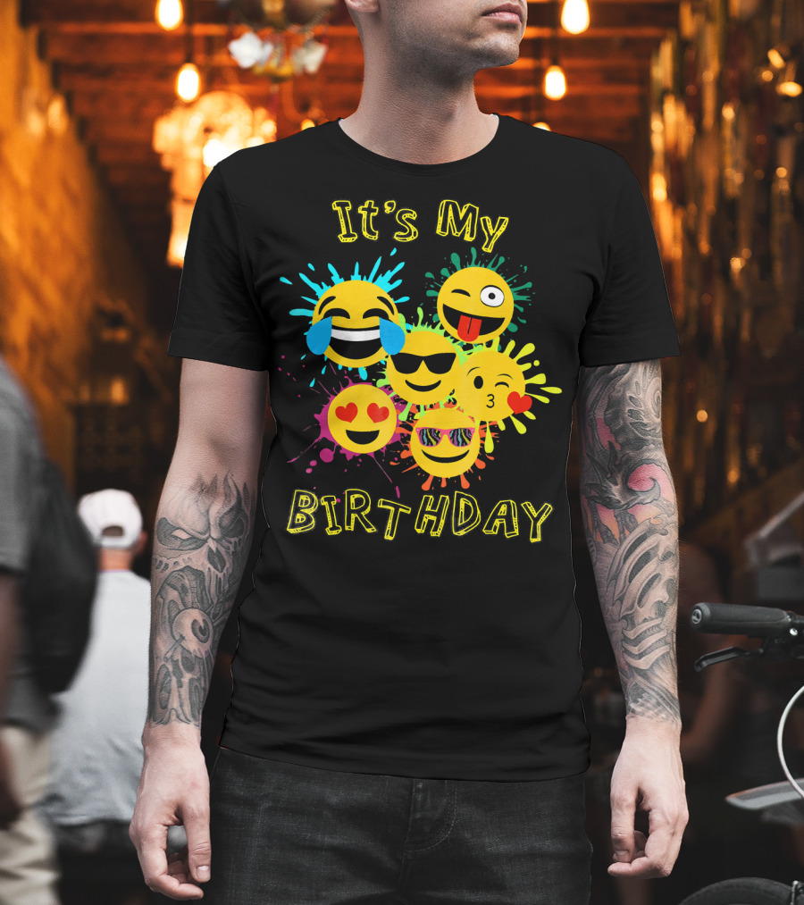 It's My Birthday Colorful Emoji T-Shirt