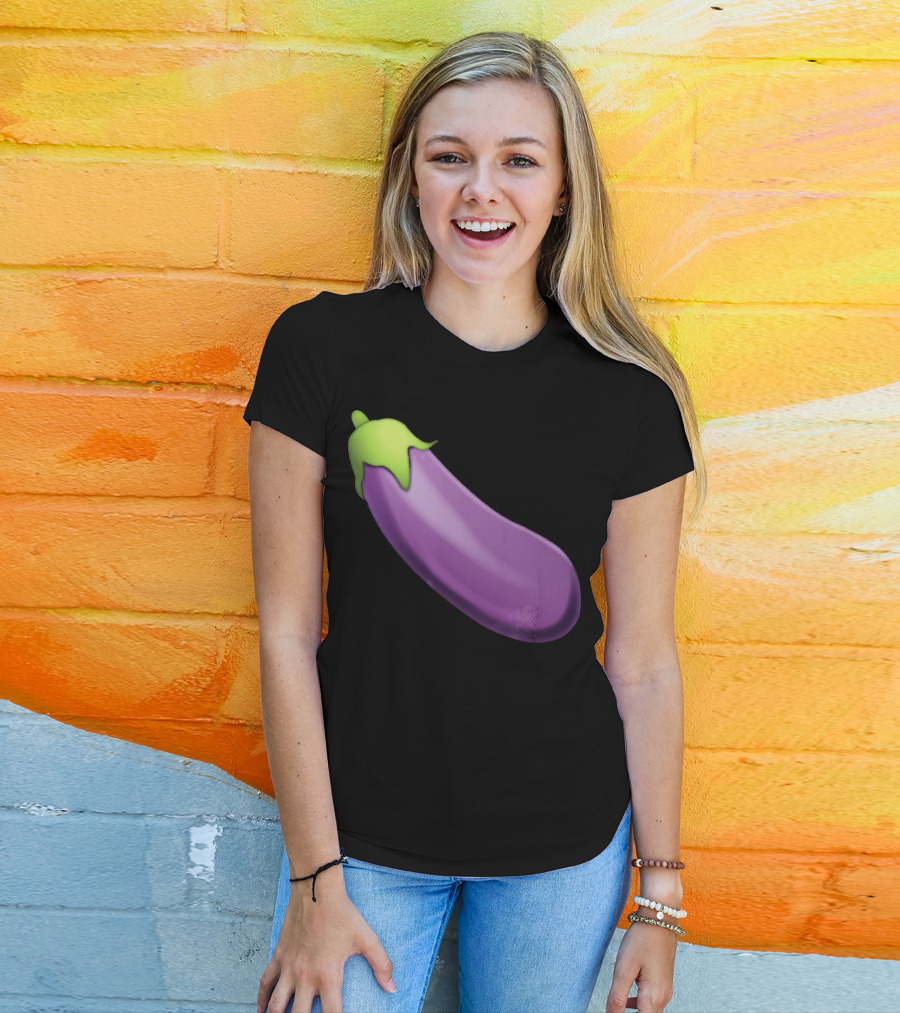 EmojiTees Bold Eggplant Emoji Weiner T-Shirt