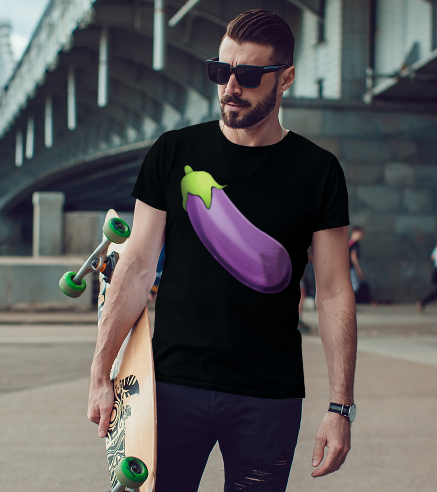 EmojiTees Bold Eggplant Emoji Weiner T-Shirt