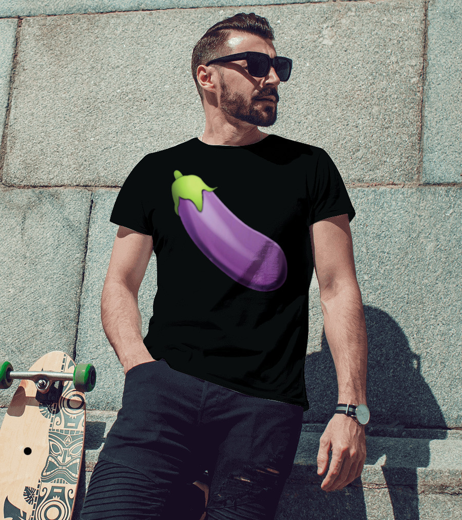 EmojiTees Bold Eggplant Emoji Weiner T-Shirt