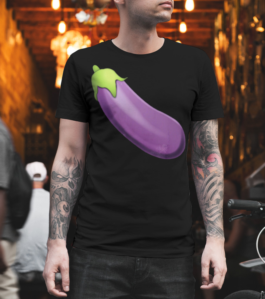 EmojiTees Bold Eggplant Emoji Weiner T-Shirt