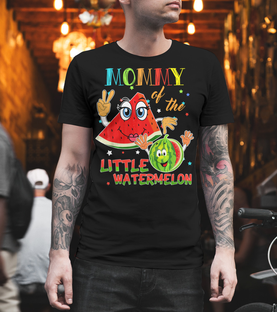 Mommy of the Little Watermelon Funny Matching Birthday T-Shirt