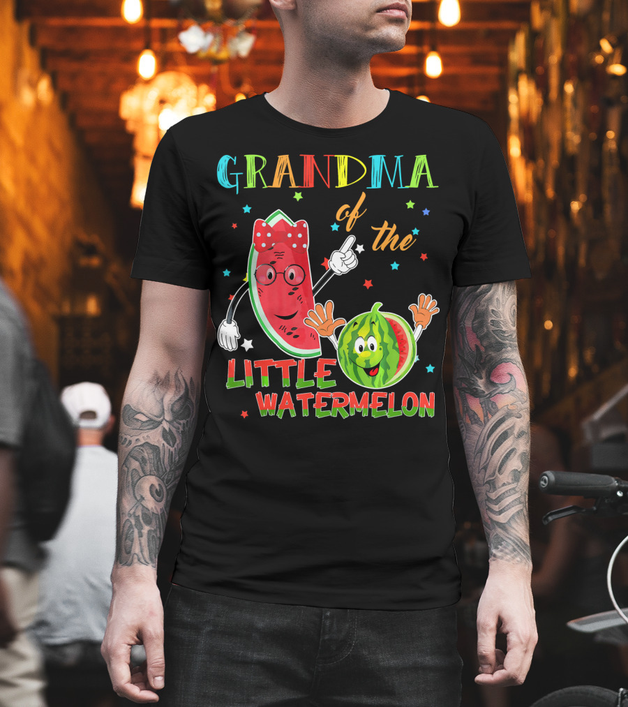 Grandma of the Little Watermelon Funny Matching Birthday T-Shirt