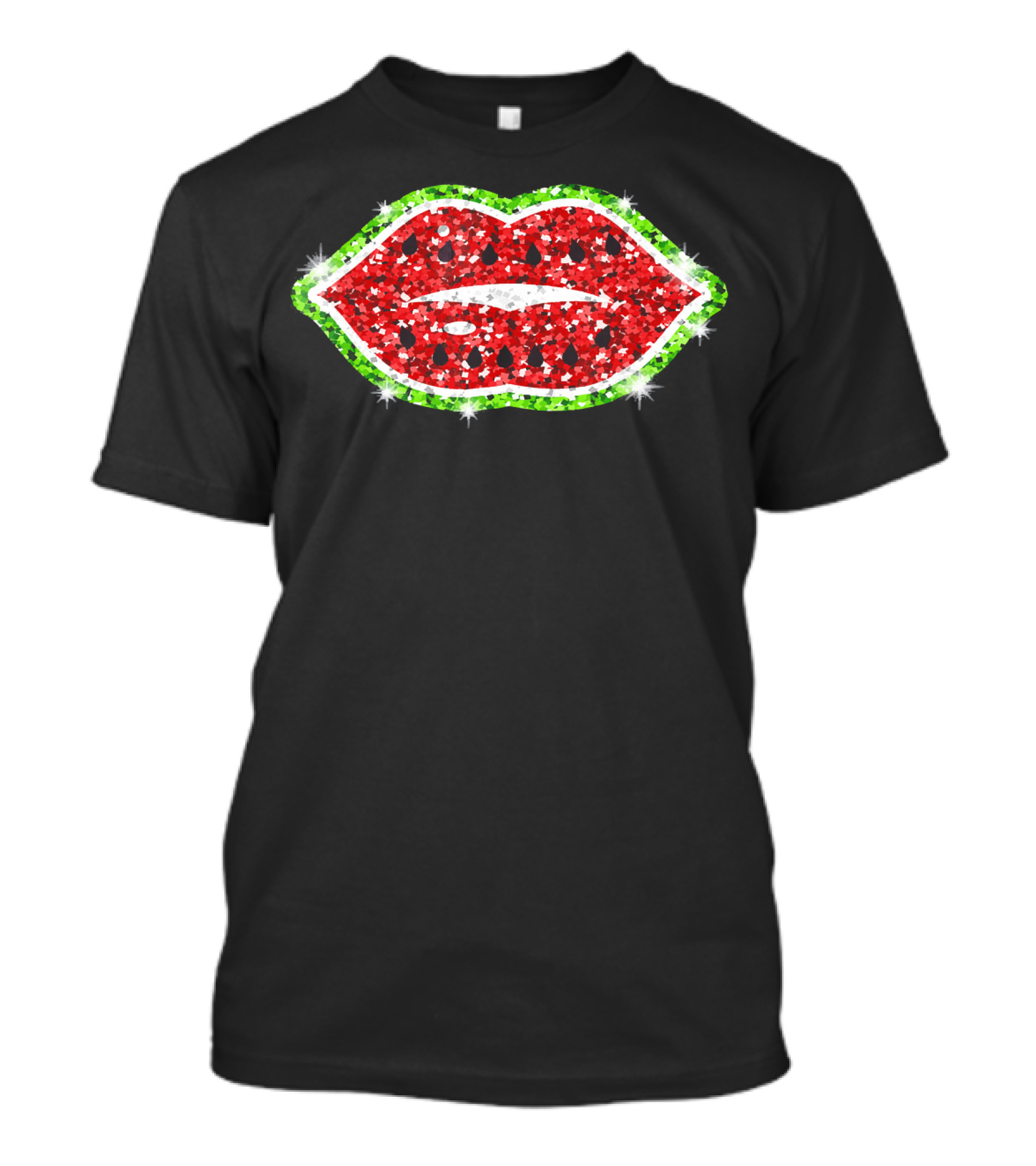 Watermelon Glitter Lips For Women And Girls T-Shirt